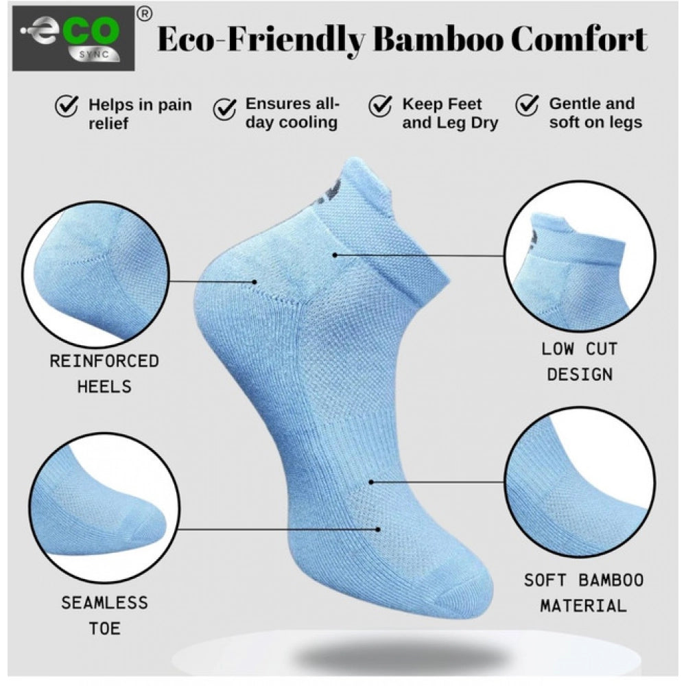 Multicolor unisex casual cotton printed ankle socks: olive, light grey, sky blue, black