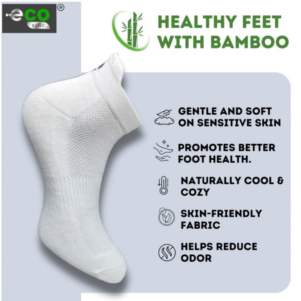 Multicolor unisex casual cotton printed ankle socks: Off white, olive, dark grey (varies slightly)