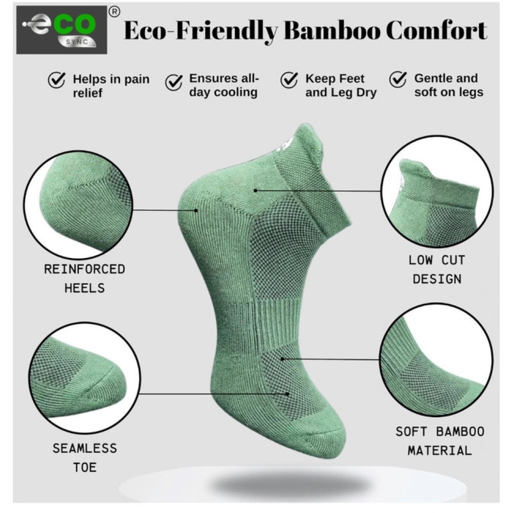 Multicolor unisex casual cotton printed ankle length socks, featuring off white, olive, and dark grey pairs