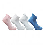 Multicolor unisex casual cotton ankle-length socks with light peach, off white, light grey, navy blue prints