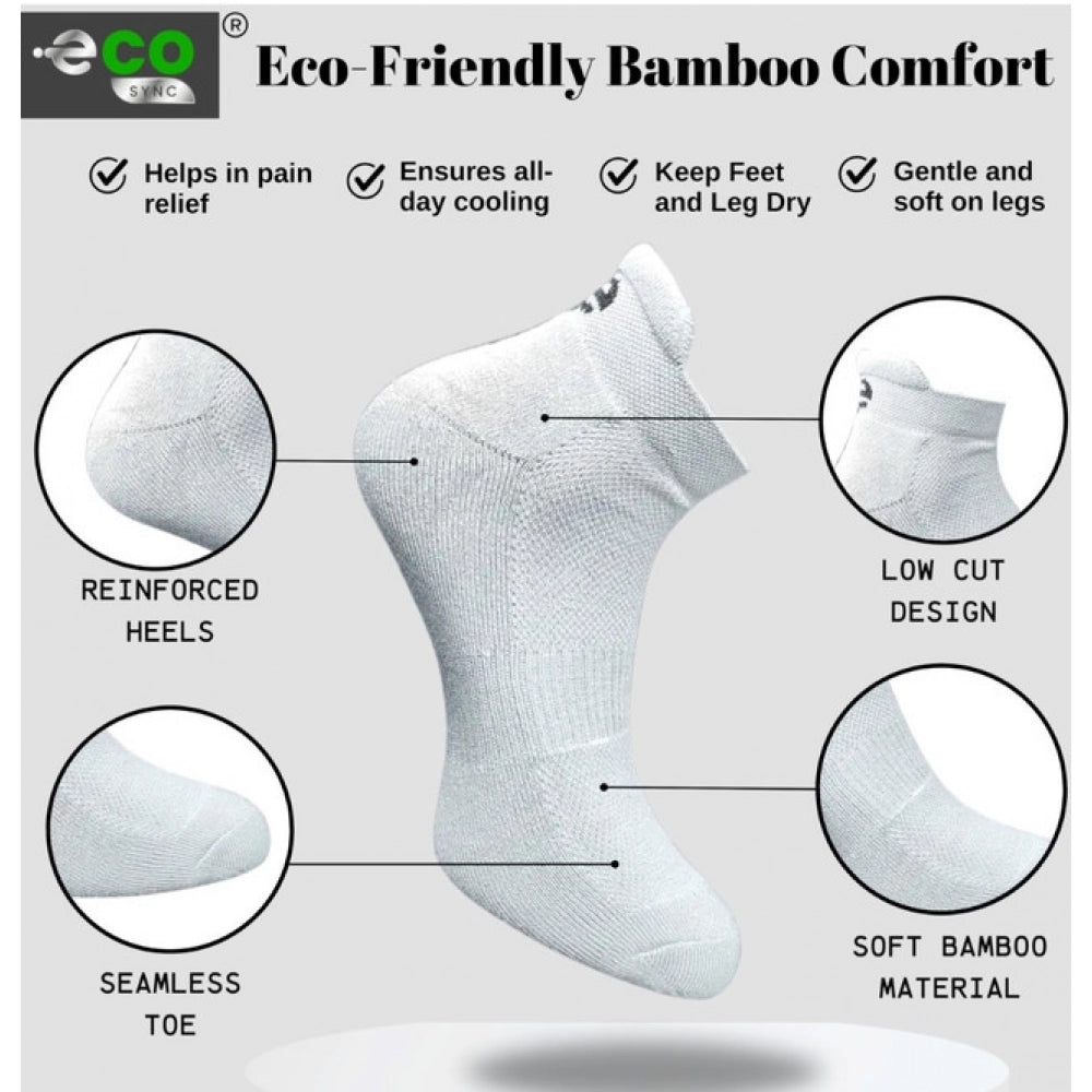 Multicolor unisex casual cotton ankle socks: Light peach, off white, light grey, navy blue prints