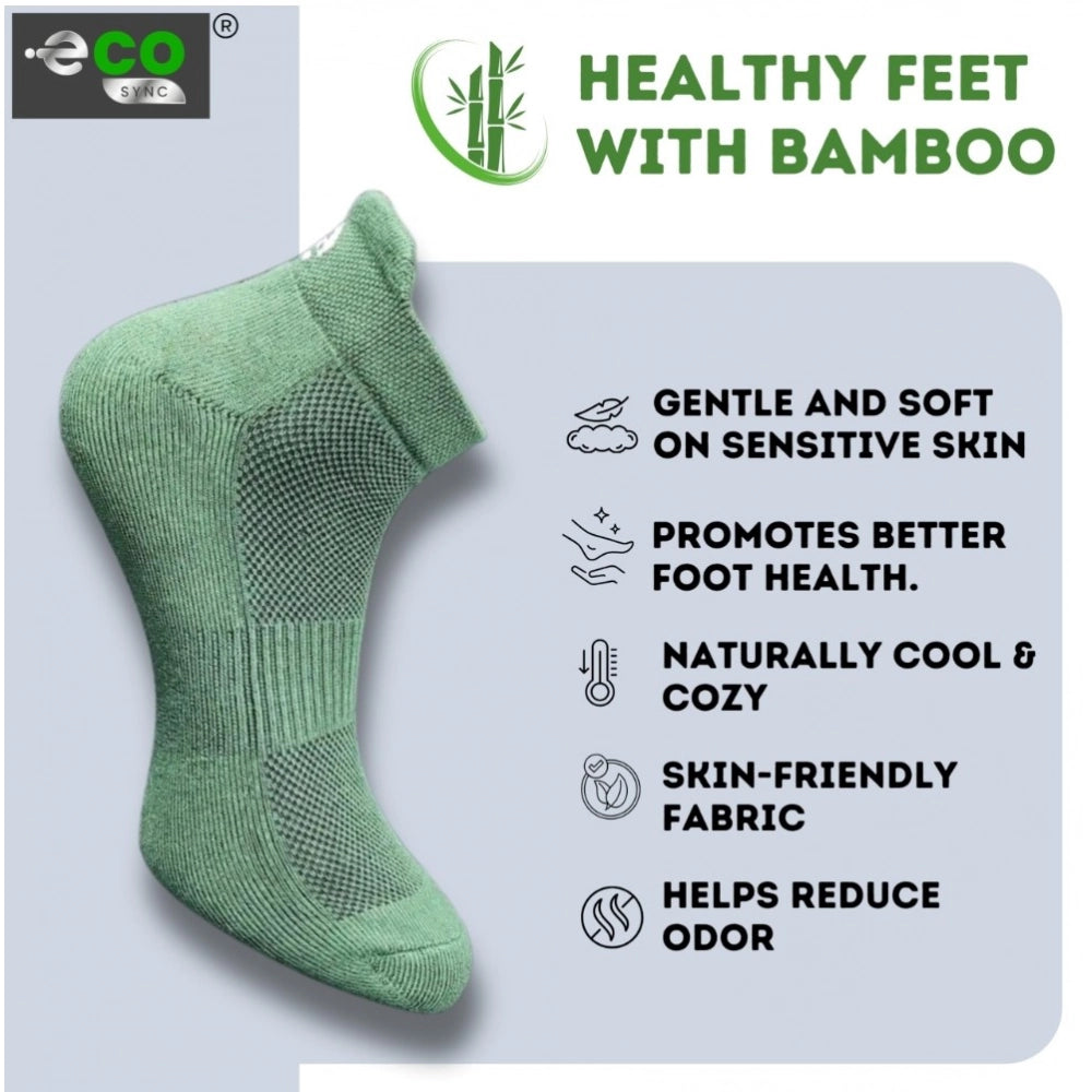 Multicolor unisex casual cotton ankle-length socks: Off white, olive, black pair set with vibrant printed design