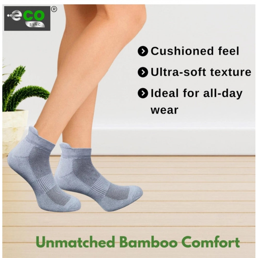 Multicolor unisex casual ankle-length cotton socks - navy blue, dark grey, light grey patterns