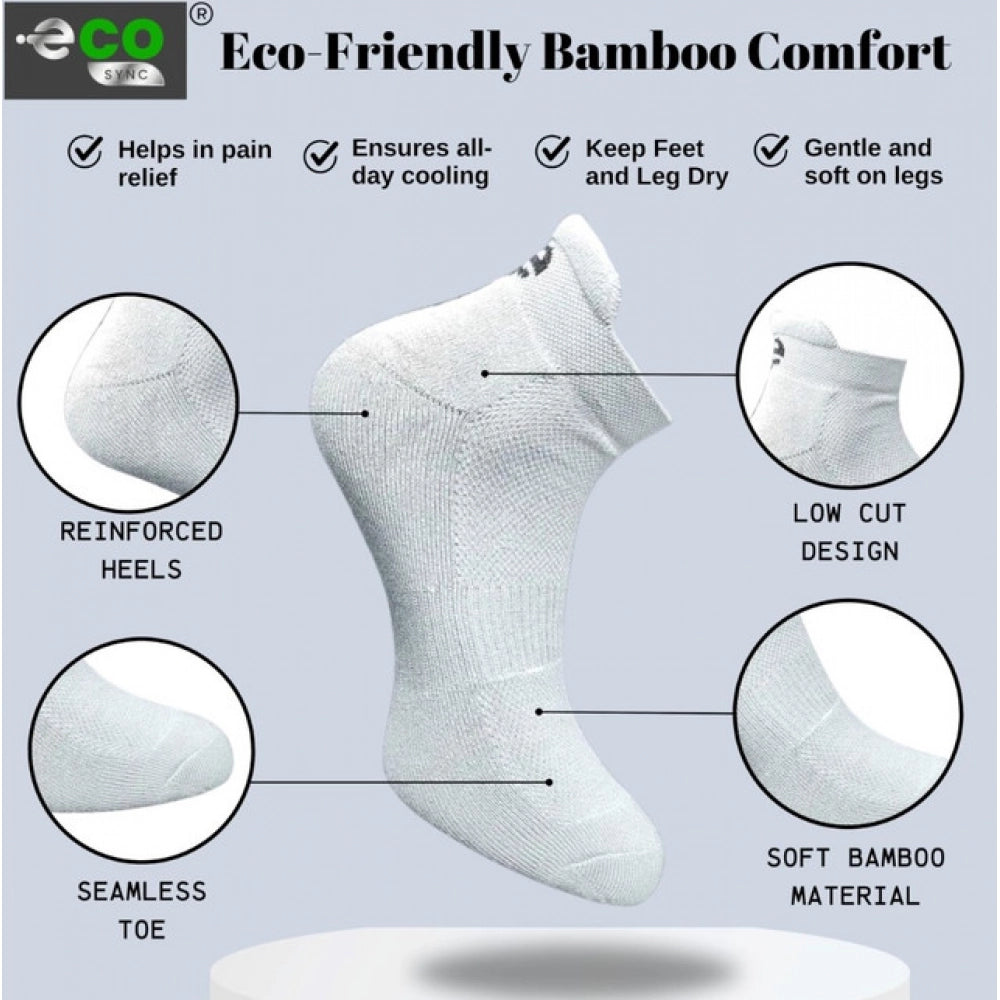 Multicolor unisex casual cotton printed ankle socks - Set of 4 (dark grey, light peach, light grey, black)