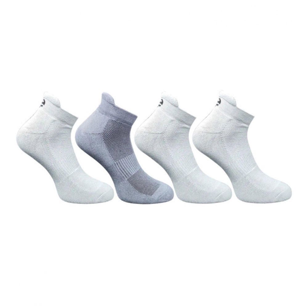 Multicolor unisex casual cotton printed ankle length socks - Light Grey, Dark Grey pairing for versatile comfort