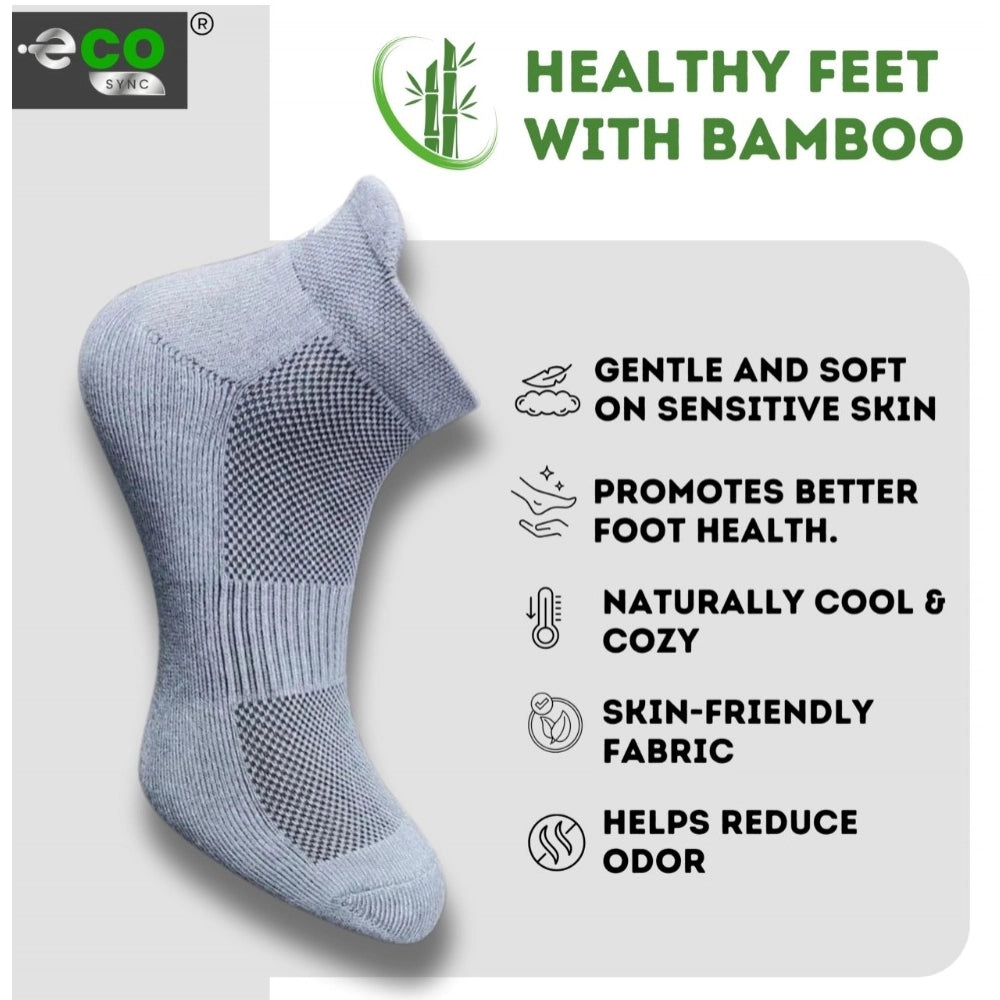 Multicolor unisex casual printed ankle length cotton socks, varying shades of grey
