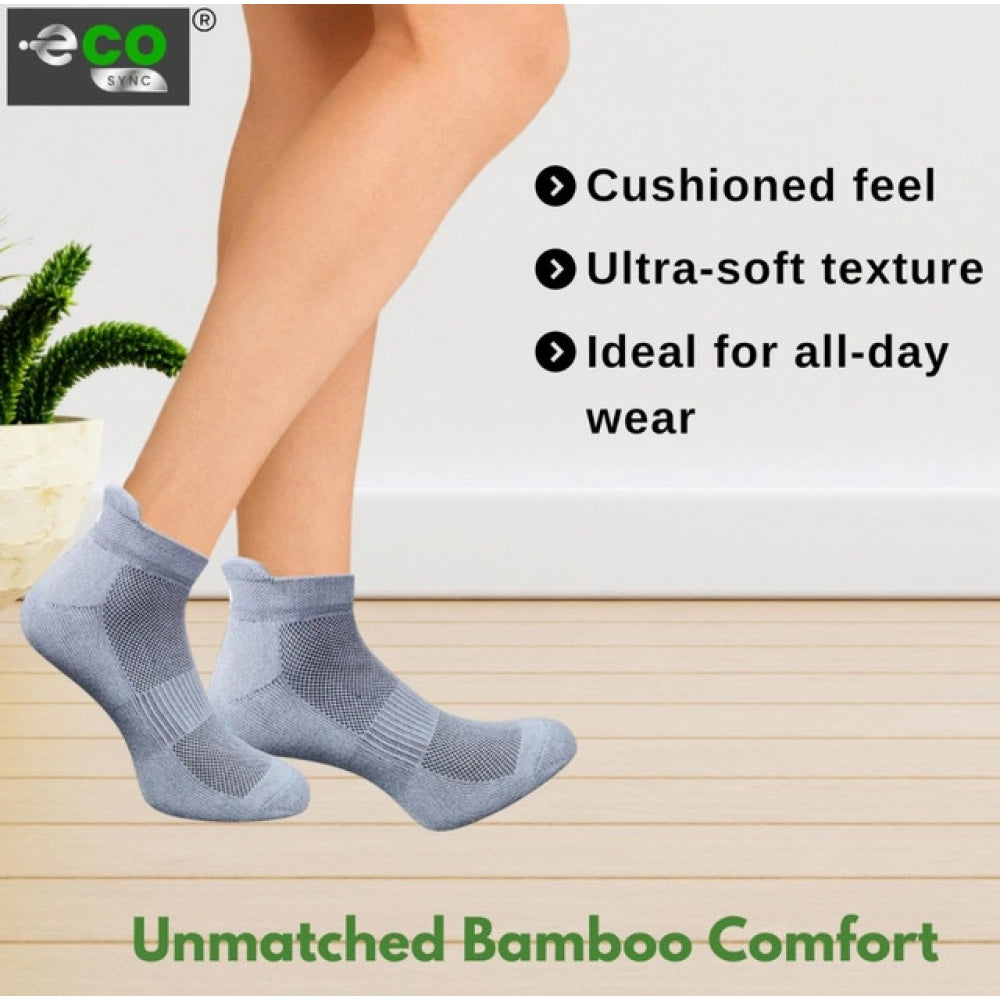 Multicolor unisex casual cotton printed ankle socks: off white, light grey, olive, dark grey