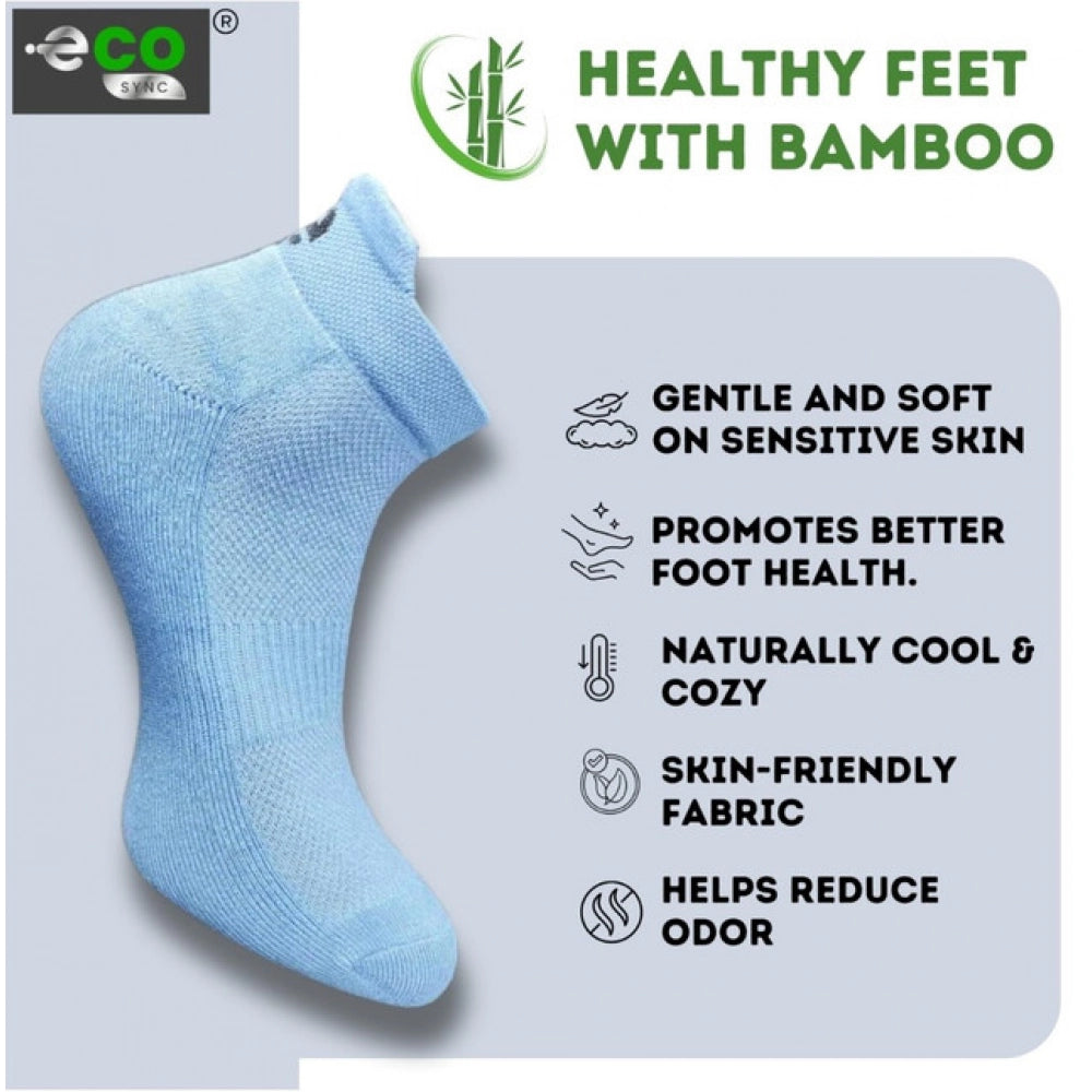 Multicolor unisex casual cotton ankle socks: olive, sky blue, light peach (actual colors may vary)