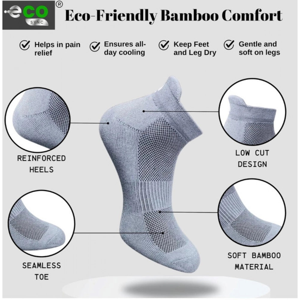 Multicolor unisex casual ankle length printed cotton socks (Light Grey, Off White, Dark Grey, Black) - versatile footwear for everyday wear