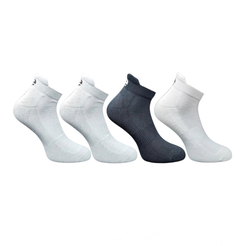 Multicolor unisex casual cotton ankle socks: Light grey, black, off white