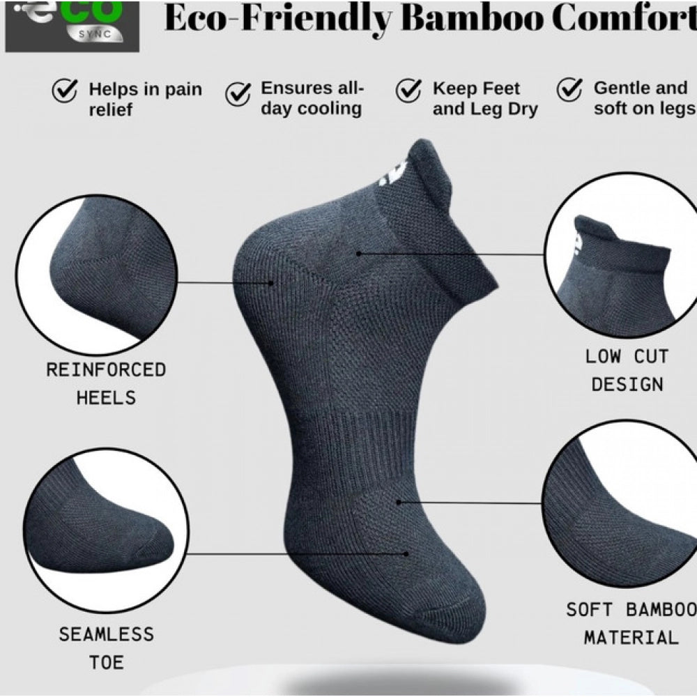 Multicolor unisex casual cotton printed ankle socks, light grey, black, off white variation on display