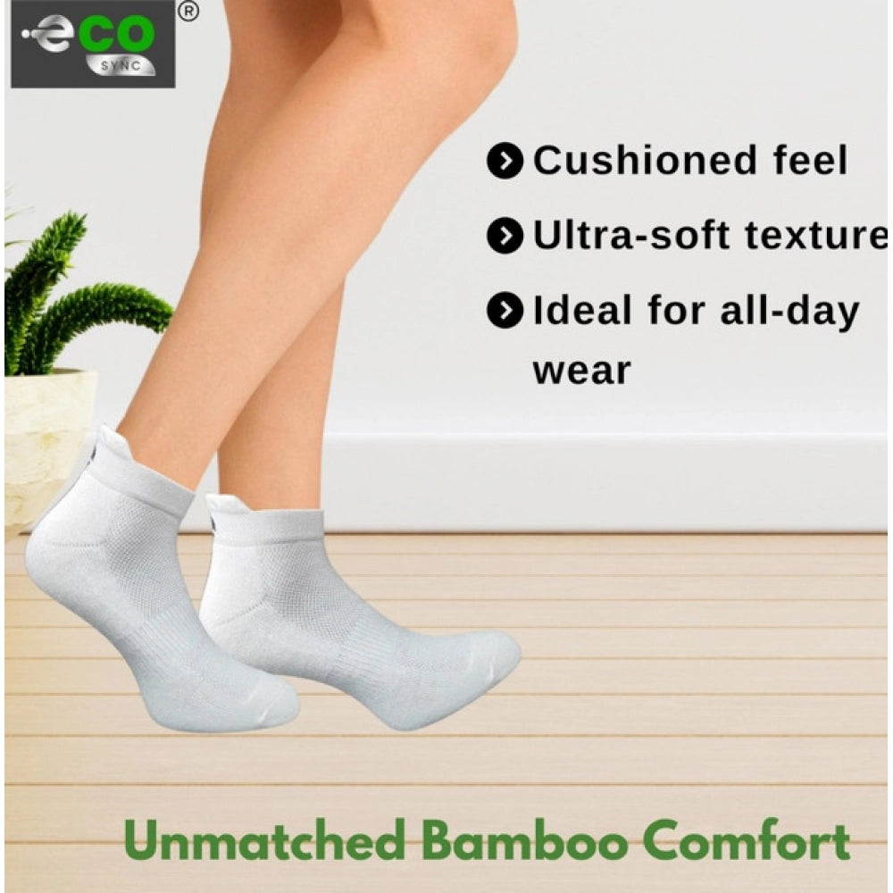 Multicolor unisex casual cotton printed ankle length socks, set of 4 pairs in light grey, black, off white