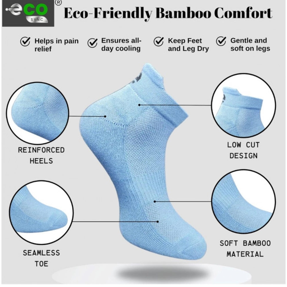 Multicolor unisex casual cotton printed ankle socks: Light Grey, Dark Grey, Sky Blue, Black