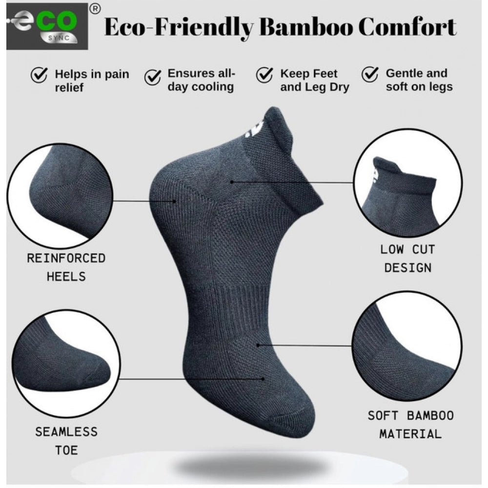 Multicolor unisex casual cotton printed ankle-length socks: Light grey, dark grey, black, olive