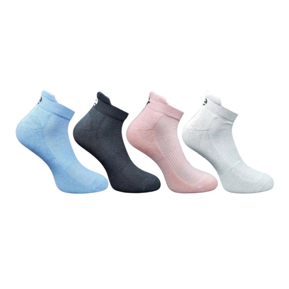 Multicolor unisex casual printed cotton ankle socks: Sky blue, black, light peach, light grey