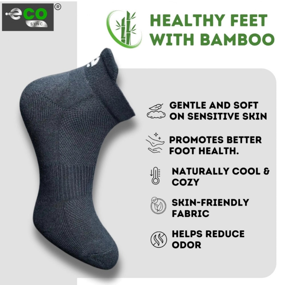Multicolor unisex casual cotton printed ankle socks (Light Grey, Black, Off White, Sky Blue)