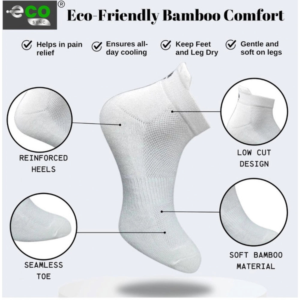 Multicolor unisex casual cotton printed ankle socks - light grey, black, off white, sky blue