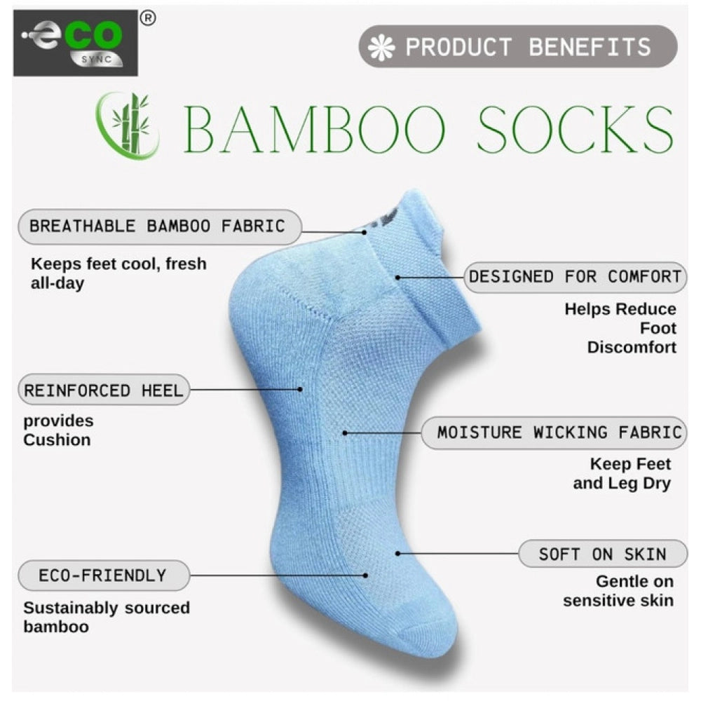 Multicolor unisex casual cotton printed ankle length socks: Sky blue, light peach, off white, black