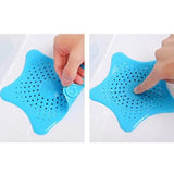 Pack of 6_Star-Shaped Silicone Sink Filter – Hair Catcher And Drain Strainer (Color: Assorted )