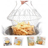 Foldable Chef Basket – Multi-Function Strainer And Steamer (Color: Assorted )