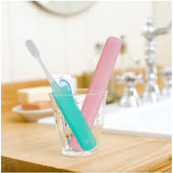 Pack of 4_Plastic Toothbrush Holder Travel 4-PieceS SeT Tube Cases (Color: Assorted )