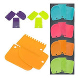 Pack of 5_Plastic Dough And Cake Scraper Set – 3 Pieces (Color: Assorted))