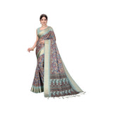 Multi-colored cotton silk printed saree with unstitched blouse, vibrant ethnic wear for women