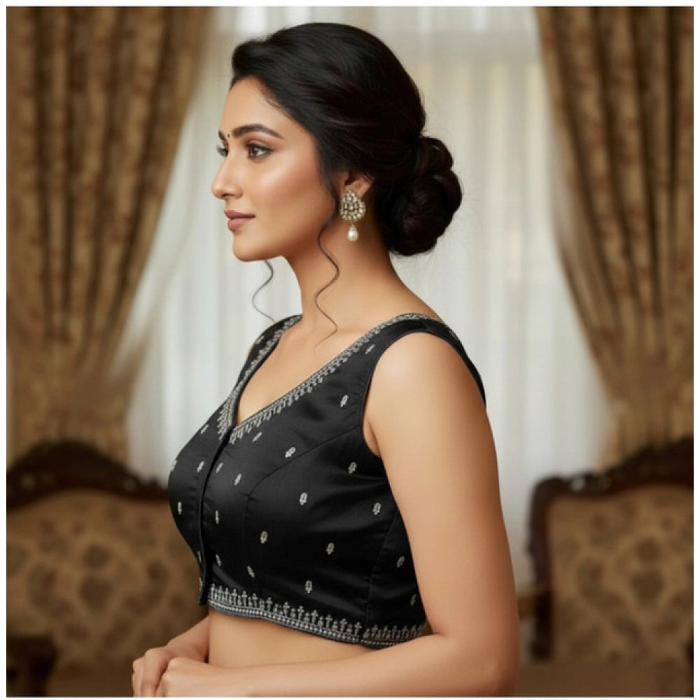 Black Zimmi Choo sequin work V-neck padded blouse (38/self alterable 36-40), women's formal attire on mannequin