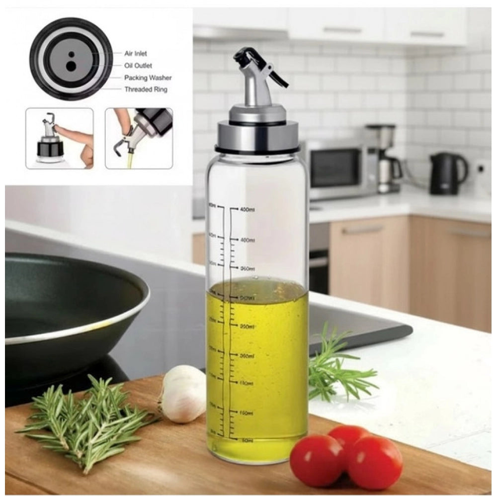 Multicolor plastic oil dispenser set with airtight lids, ideal for kitchen organization