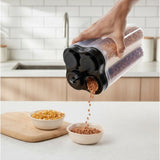 Multicolor plastic storage jars, 4-section for grocery, ideal for kitchen organization