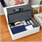 White hardcarbon tabletop book safe with number locker, secret storage for valuables