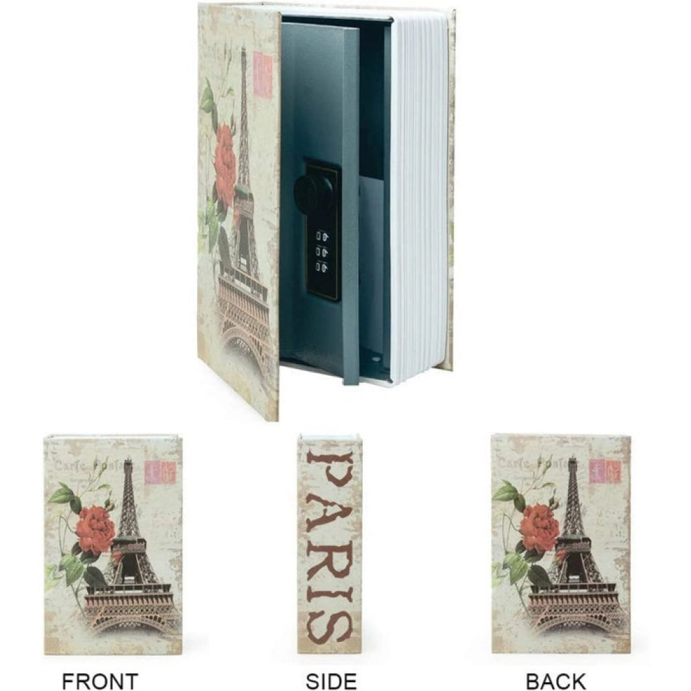 White hardcarbon tabletop locker book safe with number locker for secret storage