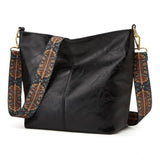 Black PU leather zipper handbag for women, medium-sized accessory