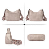 Beige PU leather zipper sling bag, medium size for women's casual fashion accessories