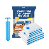 Plastic vacuum storage bags with hand pump - Compress clothes, bedding, & blankets for space-saving organization