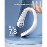 Plastic rechargeable USB neck fan for convenient cooling during outdoor activities, workouts, or travel