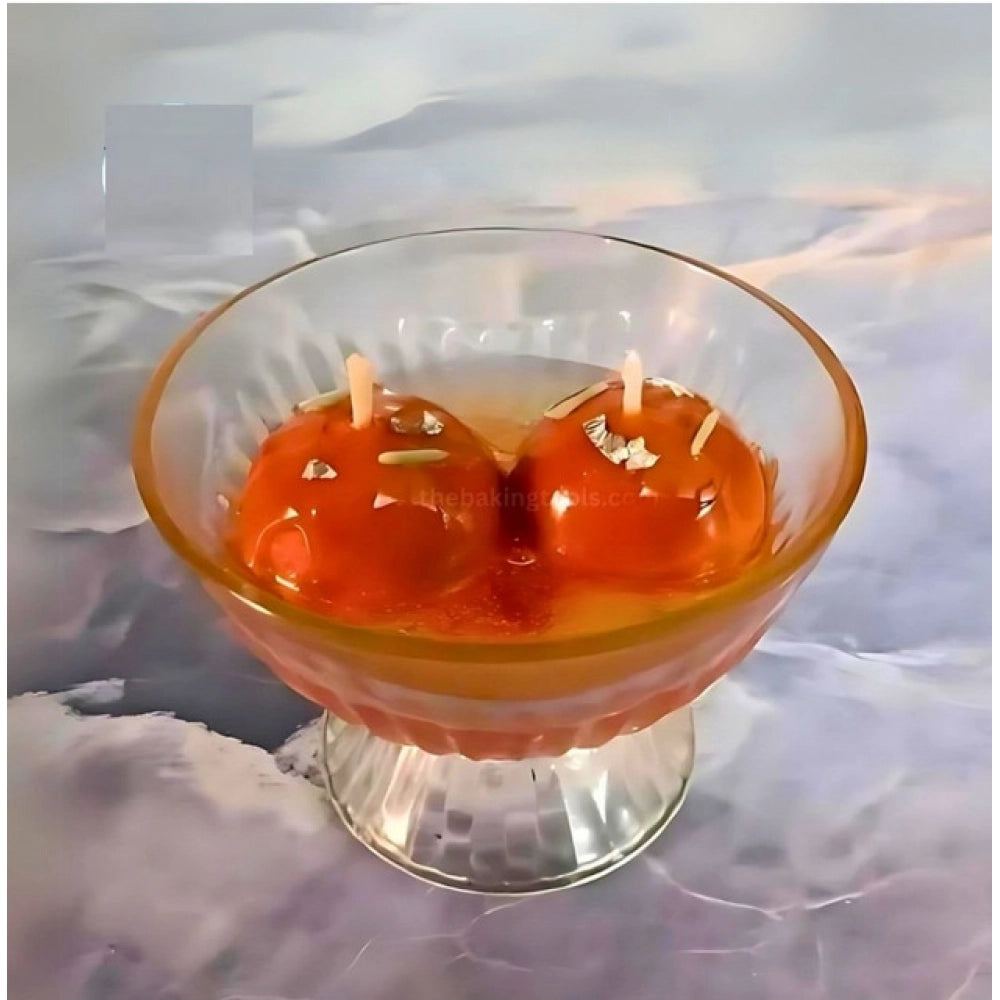 Natural soya wax Gulab Jamun candle cup, ideal for birthday, housewarming, or festive decorations