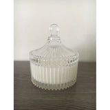 Soya wax glass scented small candy jar candle, ideal for desks, shelves, bathrooms, or gifting. May vary slightly in color
