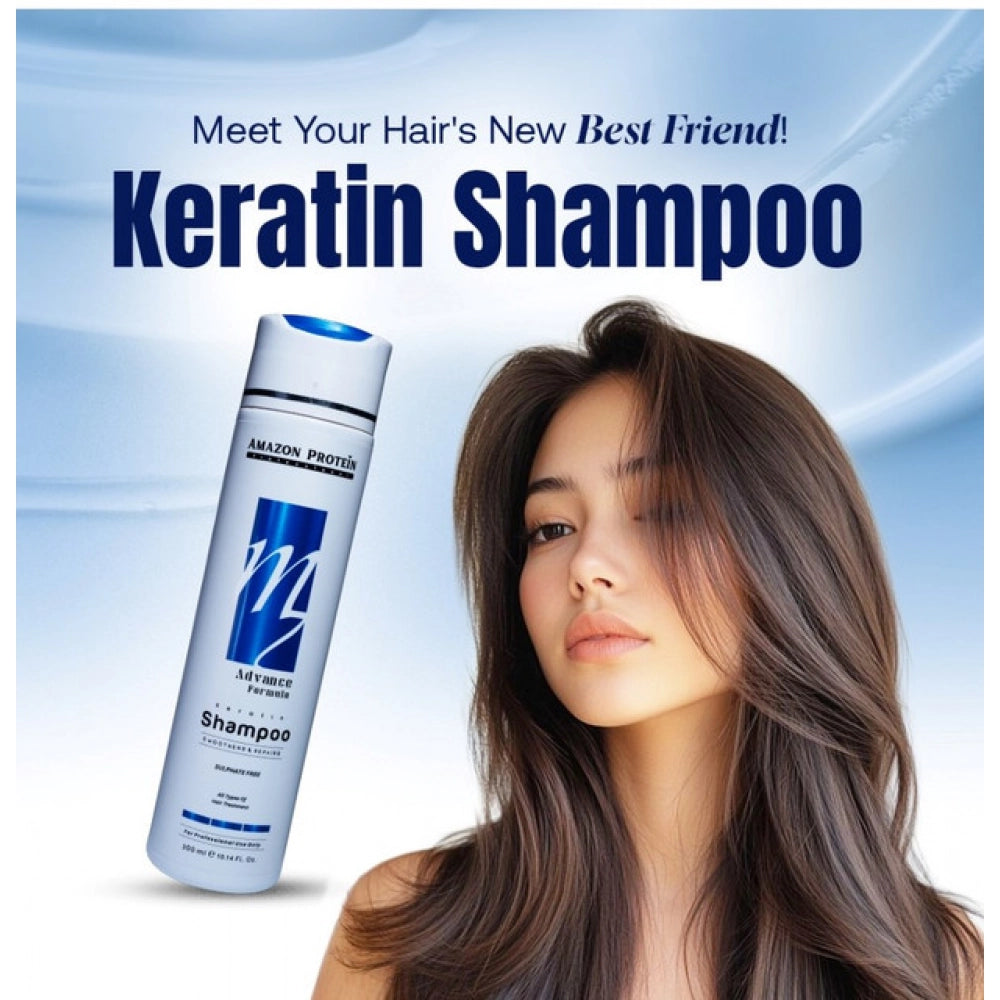 Unisex keratin protein conditioner (300ml) for all hair types - restores softness, shine, and strength