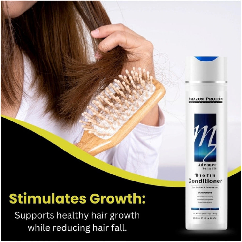 Unisex biotin protein conditioner (300ml) restores softness, shine, and strength to all hair types
