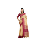 Women's Raw_Silk Woven Saree With Unstitched Blouse 5.5Mtr (Beige)