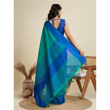 Women's Raw_Silk Woven Saree With Unstitched Blouse 5.5Mtr (Aqua_Blue)