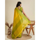 Women's Raw_Silk Woven Saree With Unstitched Blouse 5.5Mtr (Yellow)