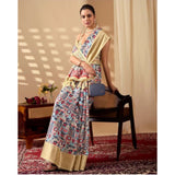 Women's Faux_Banarasi_Silk Printed Saree With Unstitched Blouse 5.5Mtr (Multicolor)