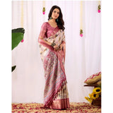 Women's Faux_Banarasi_Silk Woven Saree With Unstitched Blouse 5.5Mtr (Beige)