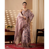 Women's Faux_Silk Printed Saree With Unstitched Blouse 5.5Mtr (Light_Mauve)