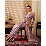 Women's Faux_Silk Printed Saree With Unstitched Blouse 5.5Mtr (Light_Mauve)