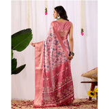 Women's Faux_Banarasi_Silk Printed Saree With Unstitched Blouse 5.5Mtr (Light_Pink)