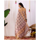 Women's Faux_Silk Printed Saree With Unstitched Blouse 5.5Mtr (Multicolor)