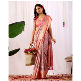 Women's Faux_Silk Printed Saree With Unstitched Blouse 5.5Mtr (Light_Pink)